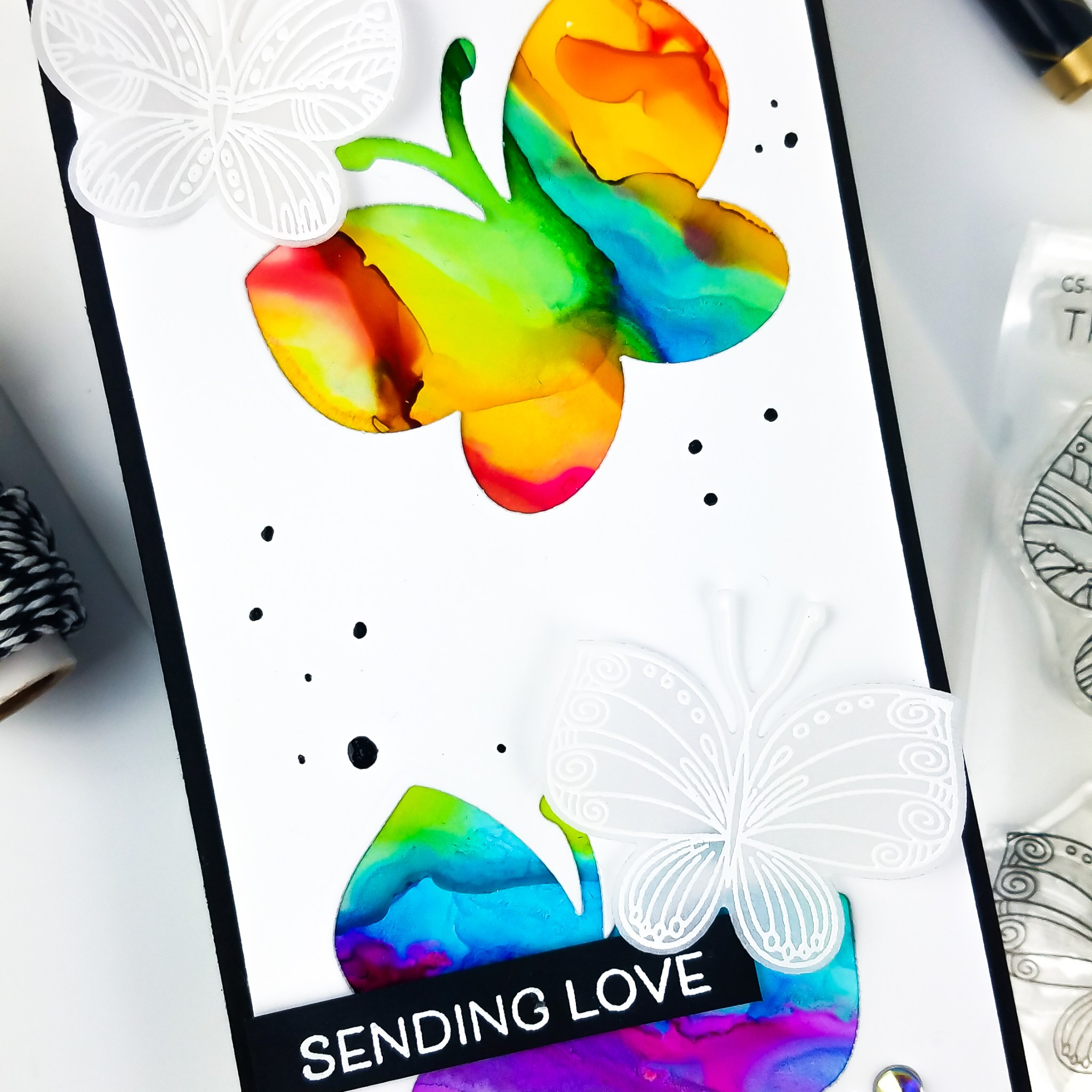 Slimline Challenge: Sending Love – MFT Stamps – ink.therapy.designs